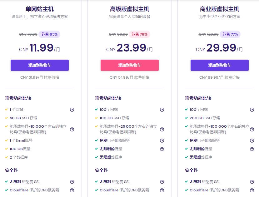 Hostinger美国虚拟主机价格