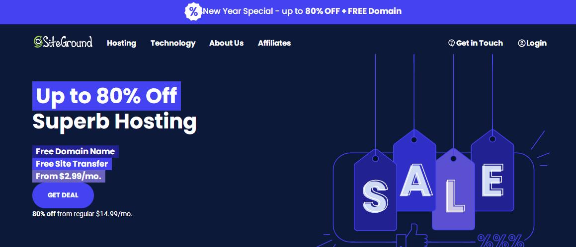 SiteGround新年钜惠