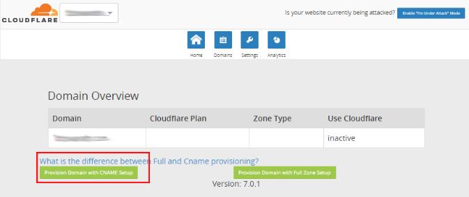 开启CloudFlare服务