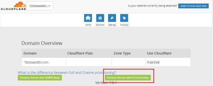 开启CloudFlare服务