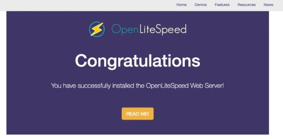OpenLitespeed欢迎界面