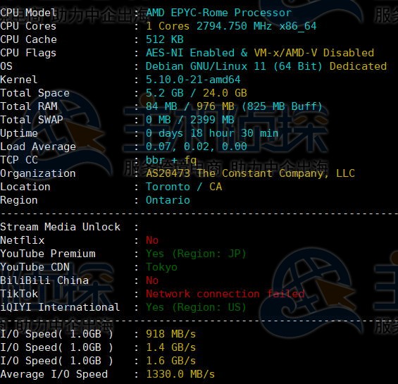 Vultr日本大阪机房评测
