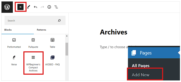 WordPress块编辑器