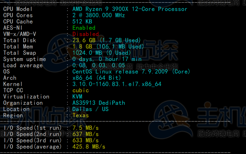 DediPath美国VPS测评