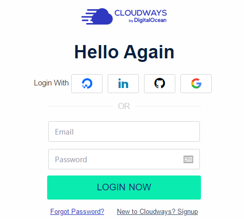 注册Cloudways账户