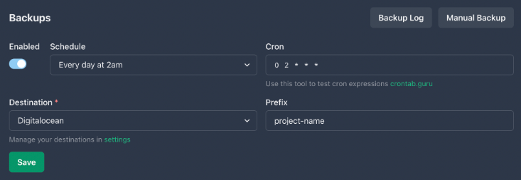 Easypanel虚拟主机控制面板新增数据库备份功能