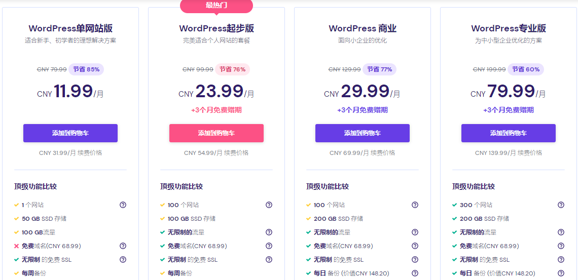 Hostinger WordPress主机