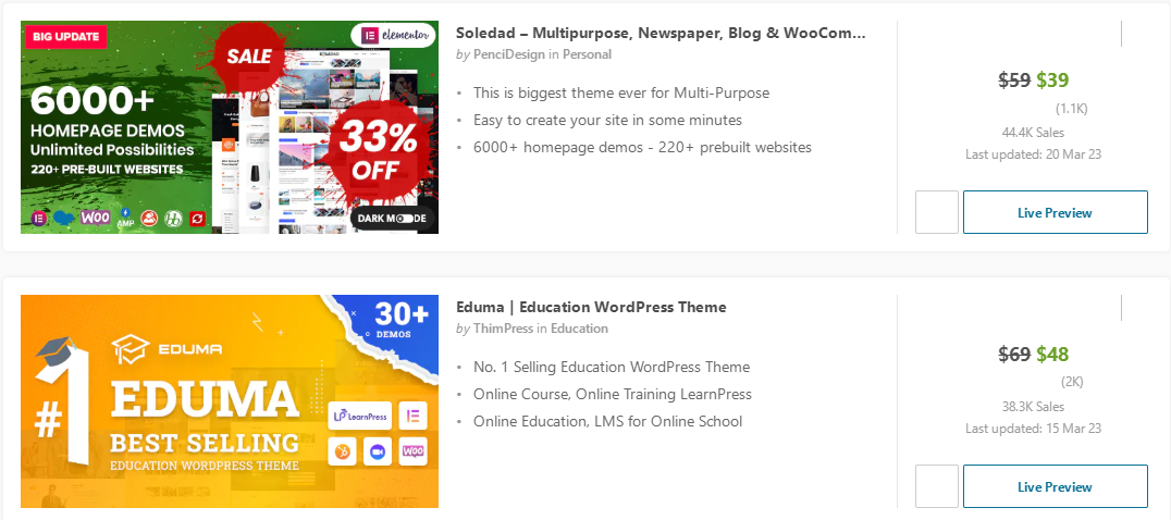 ThemeForest促销活动