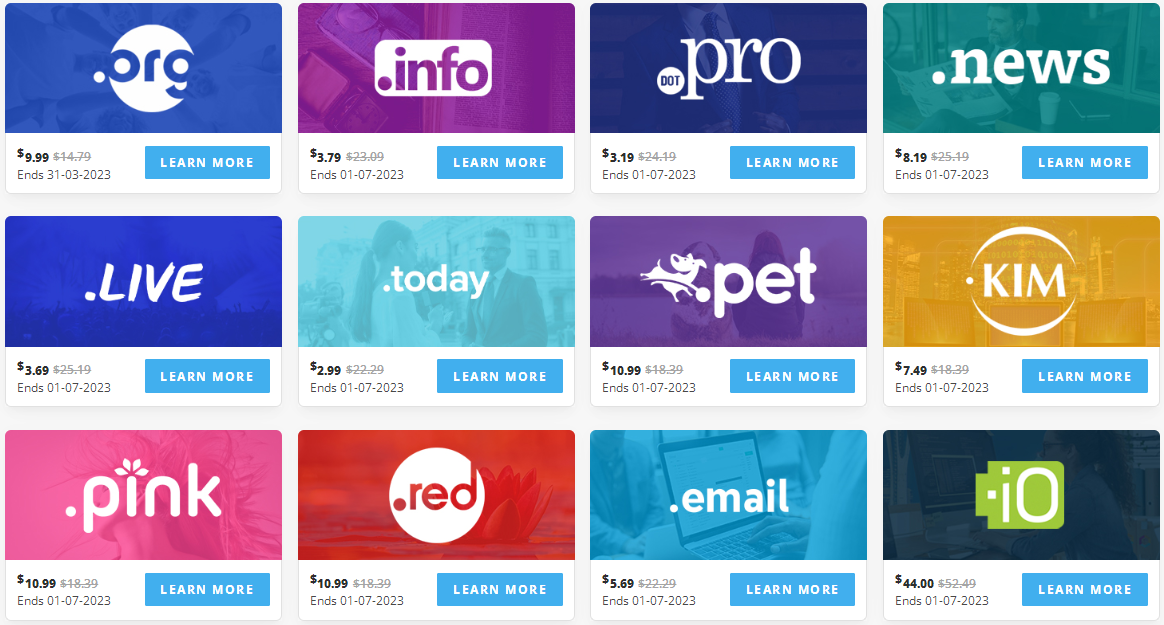 ResellerClub域名促销活动