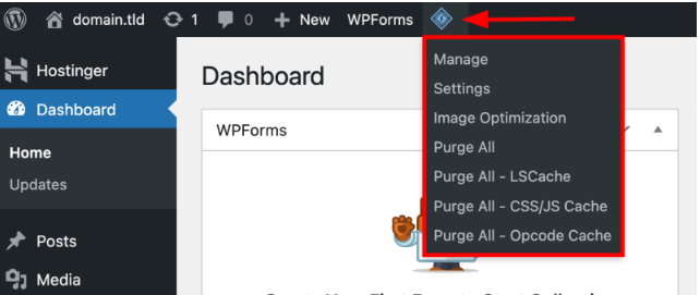 使用LiteSpeed Cache清除缓存
