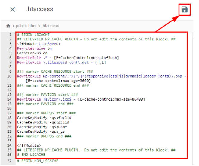手动清除LiteSpeed缓存