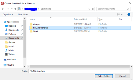 FileZilla下载路径设置