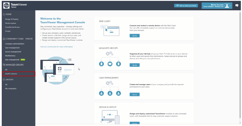 TeamViewer设备组中的权限管理