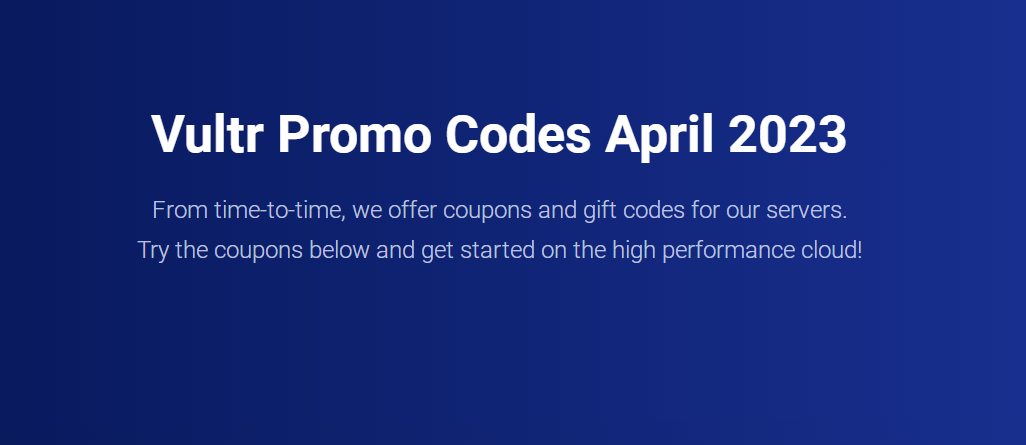 2023年4月Vultr优惠码领取