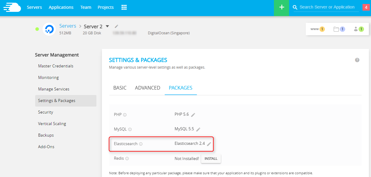 Cloudways云服务器安装配置Elasticsearch