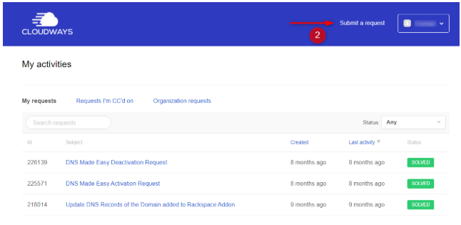 创建Cloudways工单