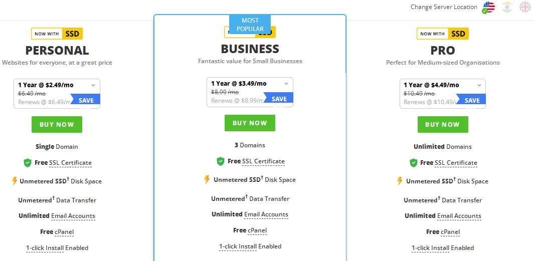 ResellerClub美国虚拟主机价格