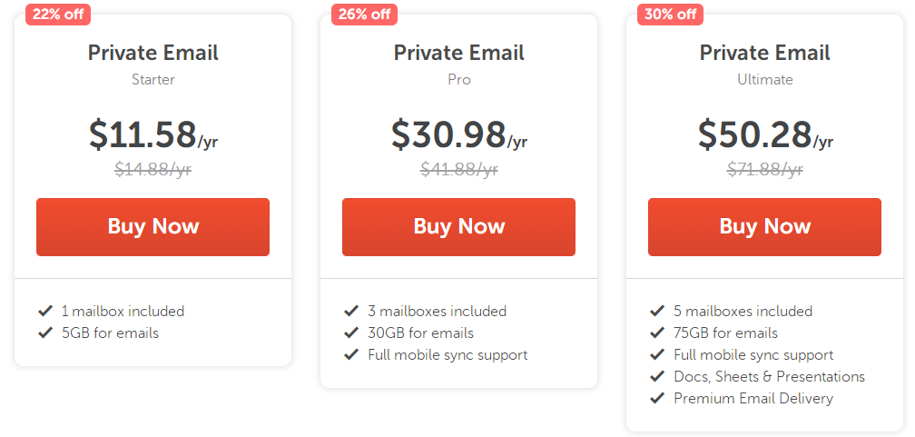 Namecheap企业邮箱优惠