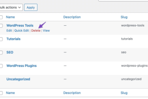在WordPress中删除单个类别
