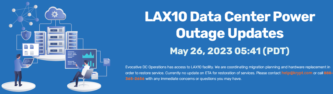 Krypt美国洛杉矶数据中心LAX10停电更新通知