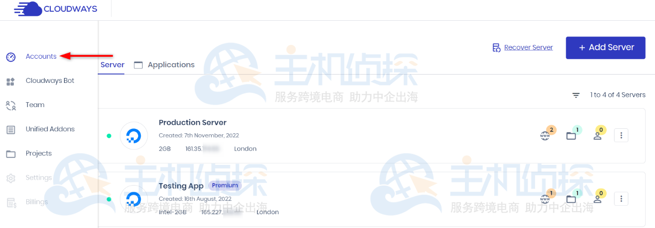 Cloudways主机账户余额充值教程