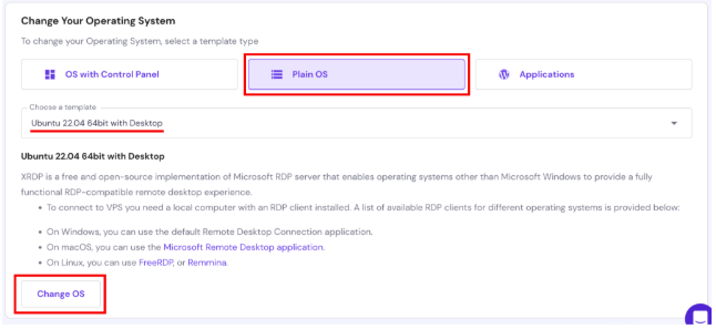 Hostinger国外VPS更改操作系统