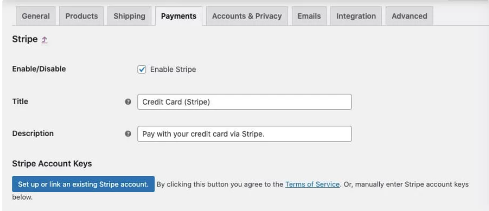 stripe支付选项卡