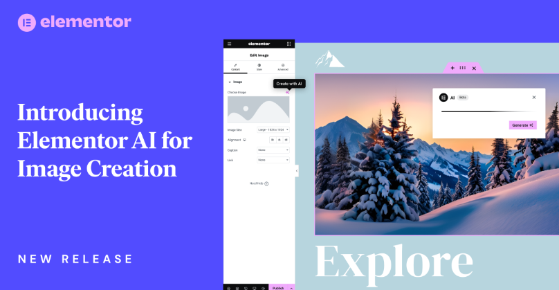 Elementor AI工具已提供图像生成功能