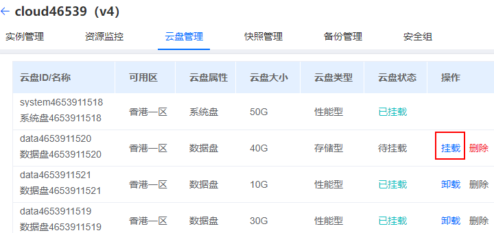云服务器挂载数据盘