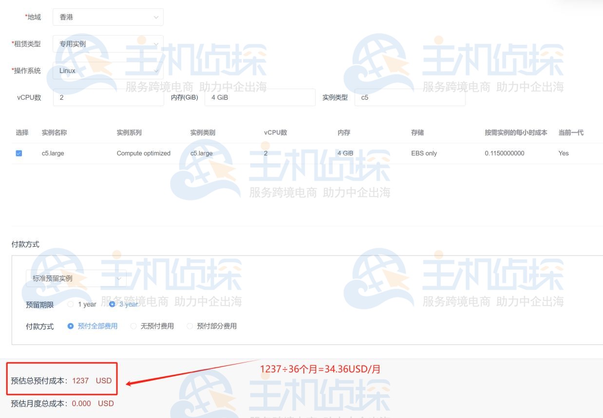 3年付的预留实例