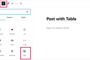 使用WordPress块编辑器创建表格