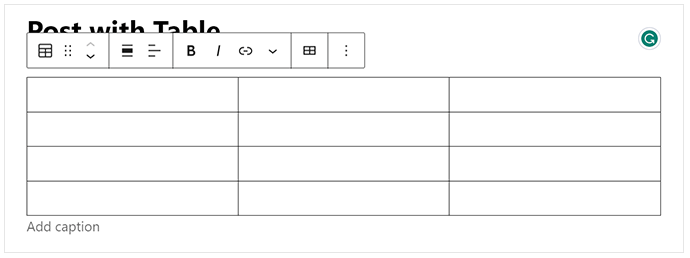 使用WordPress块编辑器创建表格