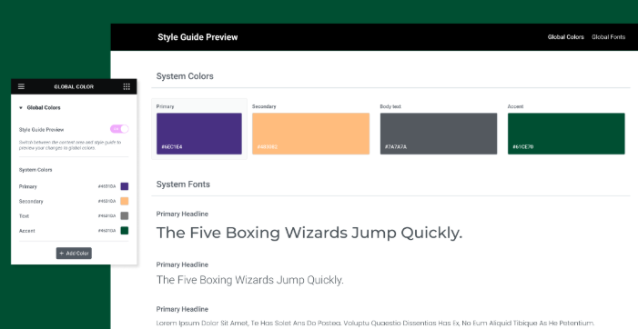 Elementor UI和UX增强功能