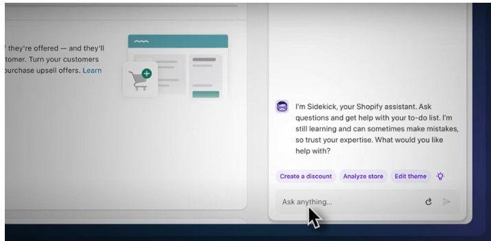 Shopify宣布即将推出新的人工智能助手Sidekick