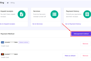 管理Hostinger主机账户中的付款方式