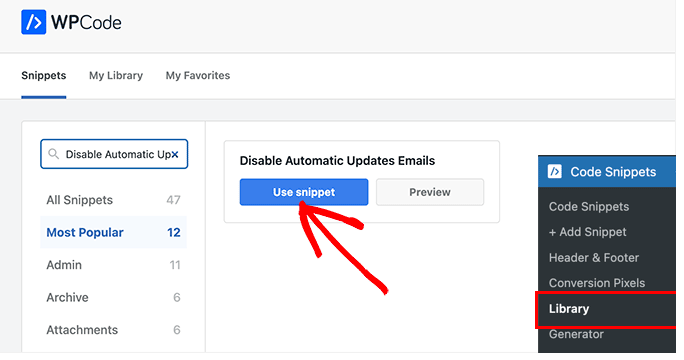 在WordPress中禁用自动更新邮件通知
