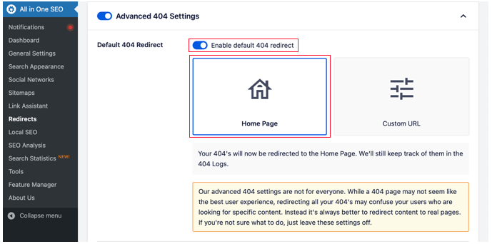 使用WordPress插件将404页面重定向到主页