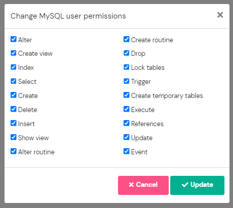 更改数据库用户的权限