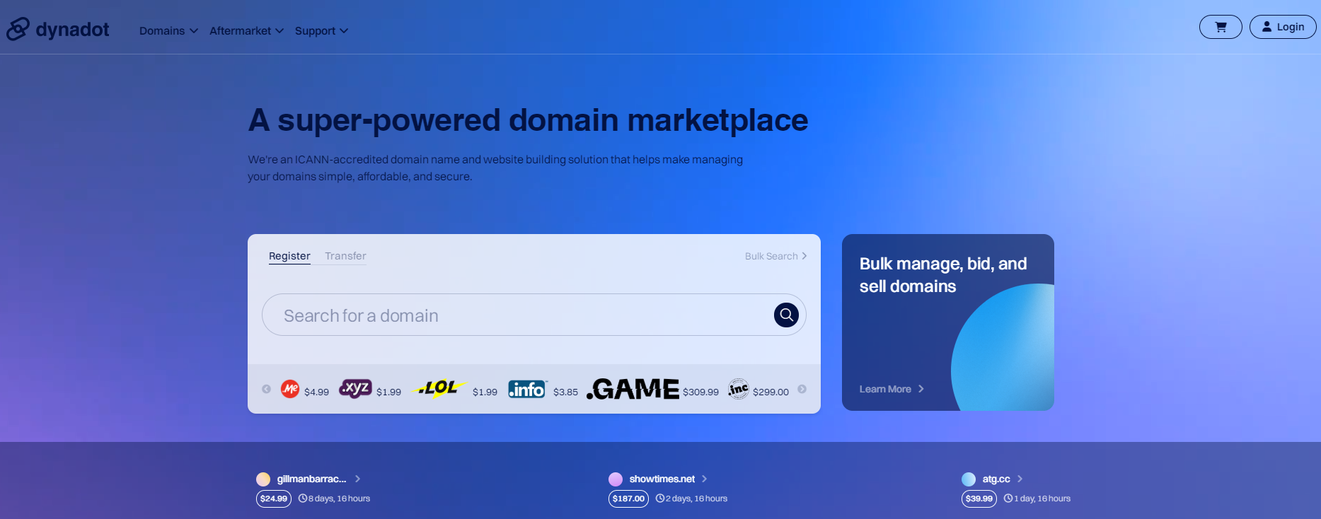 Dynadot域名特惠活动