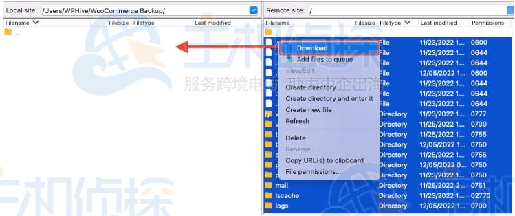 如何使用FTP备份WooCommerce网站