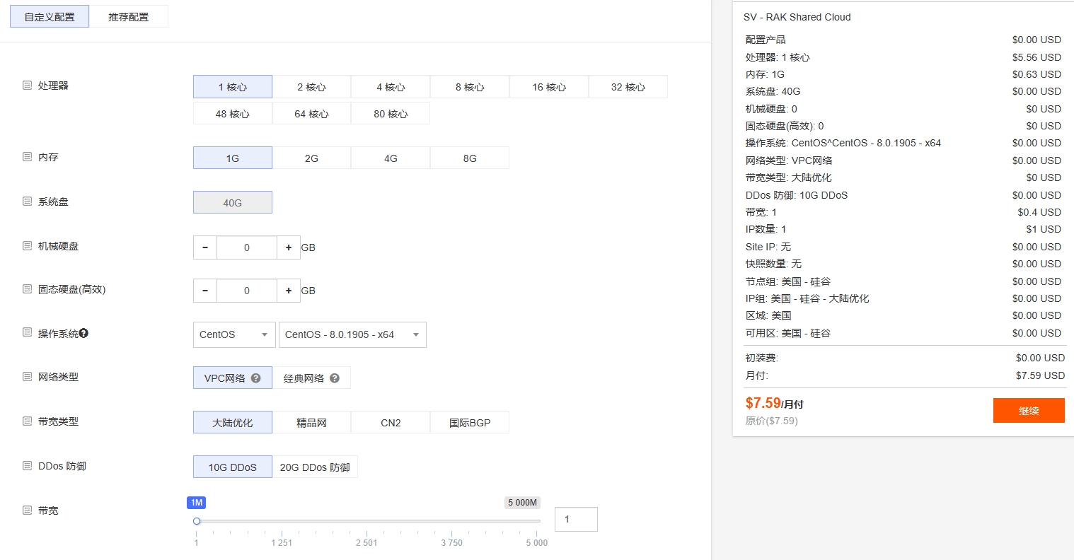 RakSmart云服务器配置方案