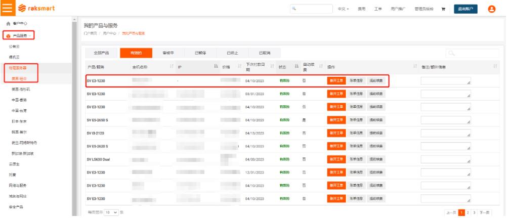 查看RAKsmart美国服务器流量使用情况