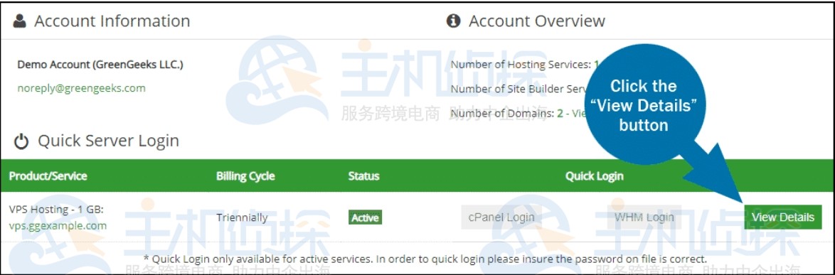 GreenGeeks VPS控制面板