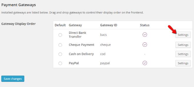 WooCommerce配置付款方式