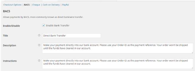 WooCommerce配置付款方式