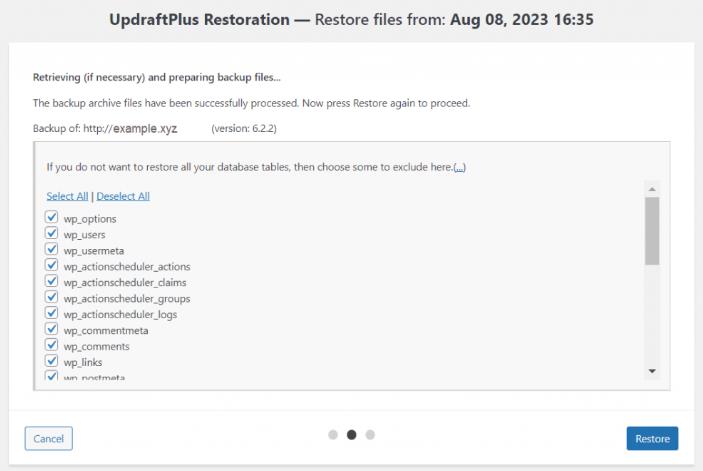 使用备份插件从备份中恢复WordPress网站的方法