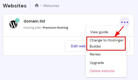 Hostinger网站构建器