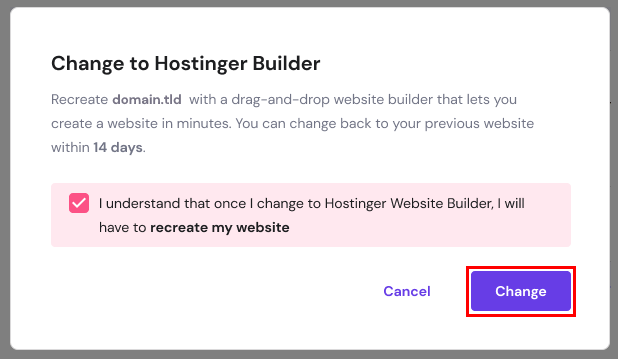 Hostinger网站构建器