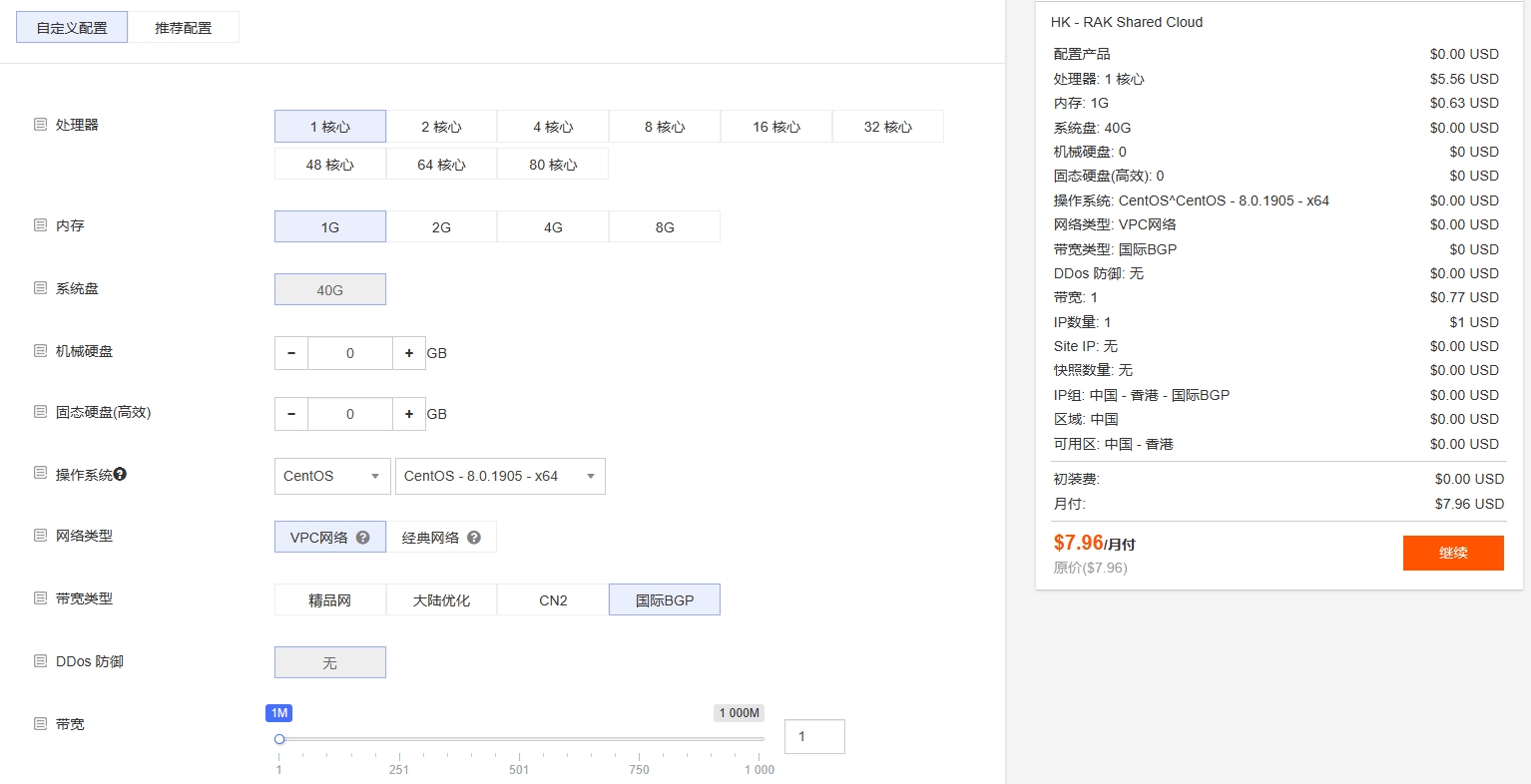 RAKsmart香港云服务器