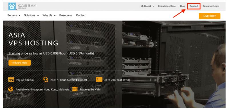 Casbay提交工单的方法